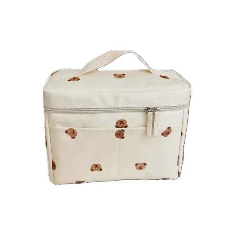 Túi bỉm sữa đa năng giữ nhiệt cho mẹ thêu hoạ tiết phong cách Hàn Quốc xinh yêu 𝟑𝟎𝐱𝟏𝟓𝐱𝟐𝟐cm