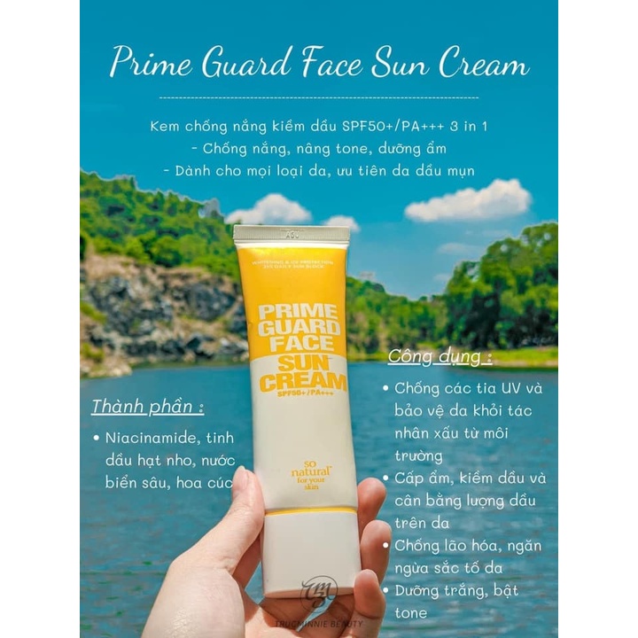 SO NATURAL HÀN QUỐC - Kem chống nắng Prime Guard Face Sun Cream SPF50+/PA++++ 50ml