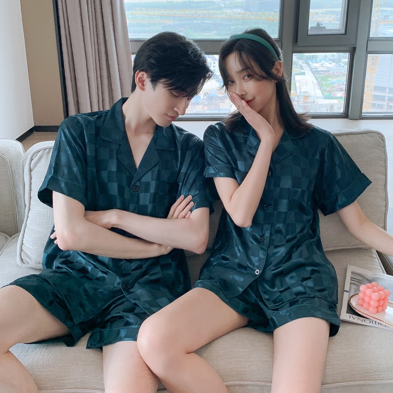 Đồ Ngủ Pijama Couple Nam Nữ Form Ngắn Chất Lụa Mềm Mịn Cao Cấp Cho Mùa Hè Thoáng Mát IVY311