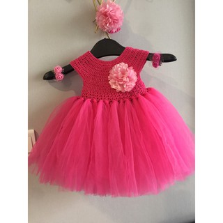 Set váy len tutu hoa xù (nhiều màu theo yc)