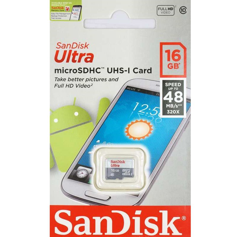 Máy Câu Cá Sandisk Ultra Microsdhc 16gb Class 10 Up To 48mb / S