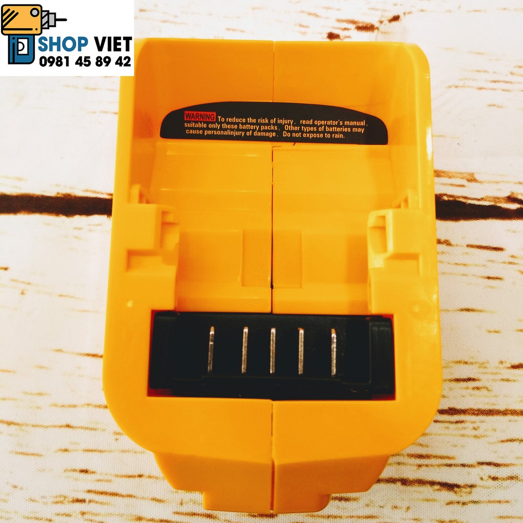 SV Sạc điện thoại từ pin Dewalt 10,8V/14V/18V thay thế DCB090