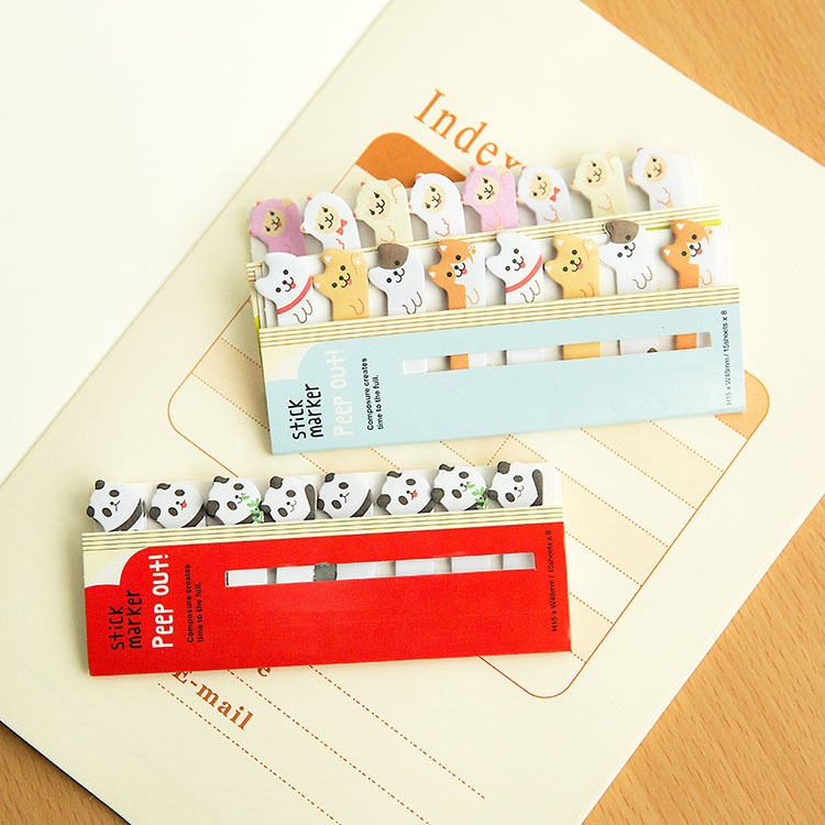 Bộ 120 Giấy đánh dấu trang hoạt hình siêu cute  - 120 sheets stick marker - Giao mẫu ngẫu nhiên