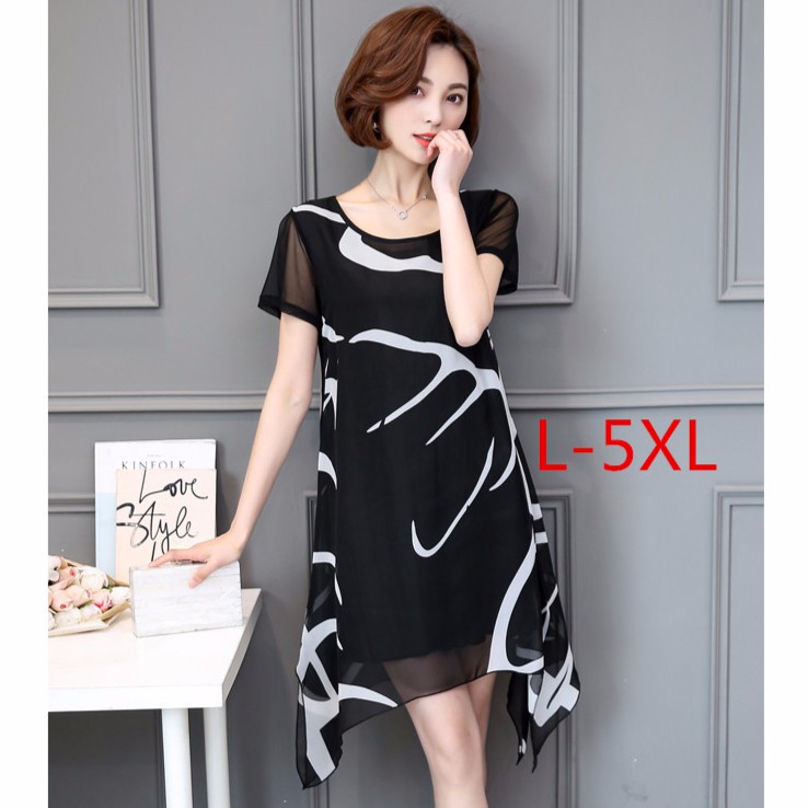 Đầm Chiffon Plus Size L-5Xl