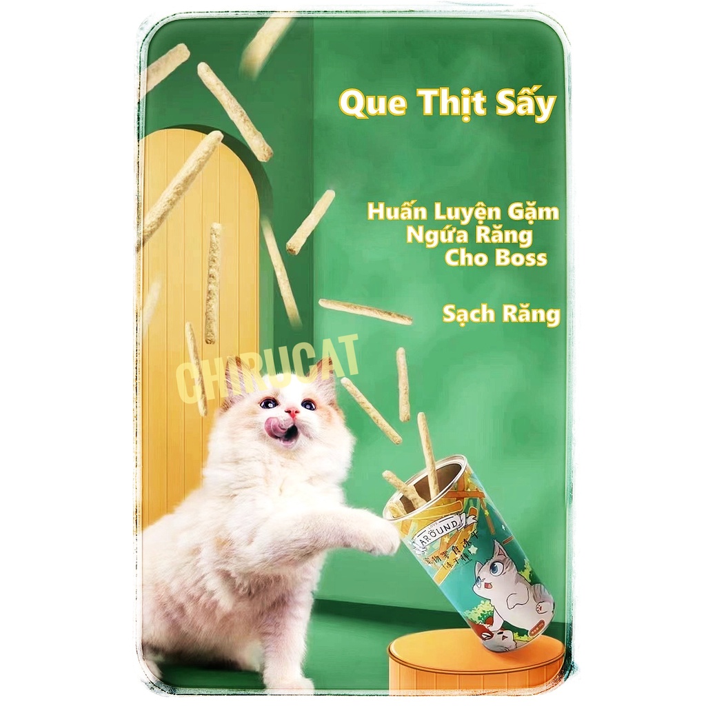 Que Thịt Sấy Khô Around Thanh Gặm Làm Sạch Răng,Giảm Ngứa Răng,Đạm Cao