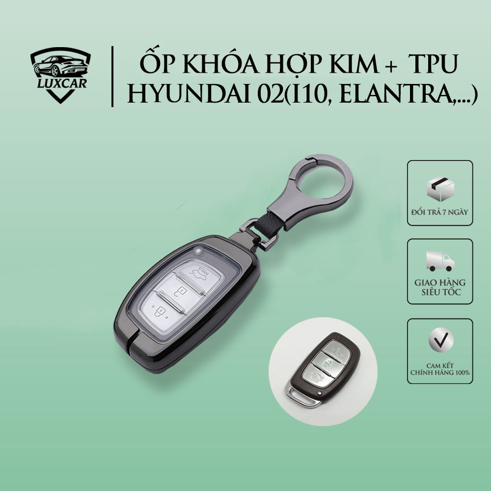 Ốp khóa hợp kim + TPU LUXCAR cao cấp Hyundai 02 (I10, Elantra, Tucson...)