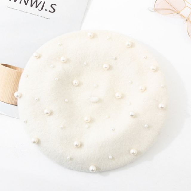 Mũ dạ nồi đính hạt nhựa cực xinh
