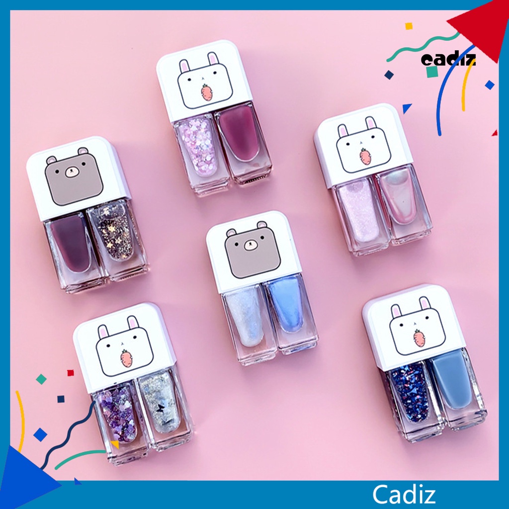 Bộ 2 Lọ Sơn Móng Tay Màu Lì Lâu Trôi Di Động Có Thể Tháo Rời