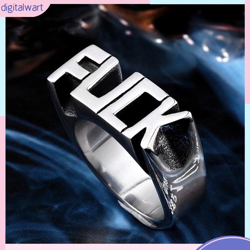 Nhẫn inox khắc chữ phong cách Hiphop