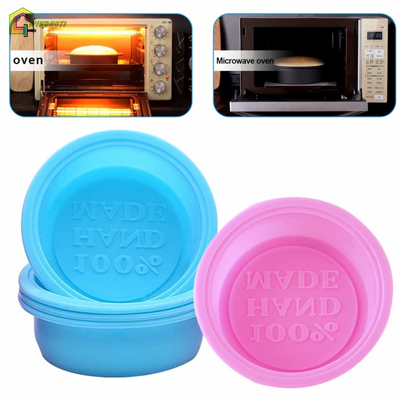 🎉TG 7cm Màu sắc ngẫu nhiên Bánh Silicone Hình dạng tròn Bếp nướng DIY tráng miệng làm khuôn