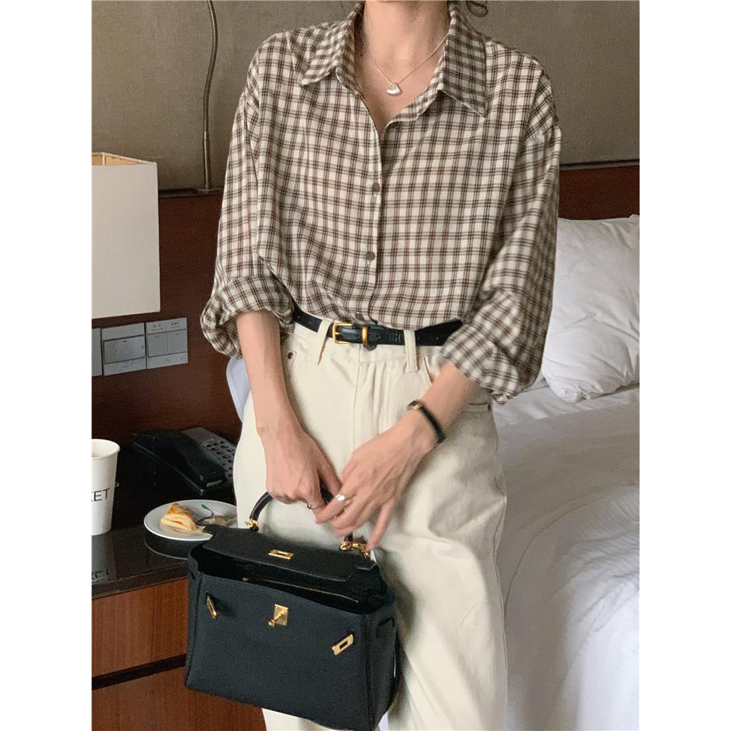 Áo Sơ Mi Kẻ Sọc Dài Tay Dáng Rộng Dễ Phối Đồ 61141