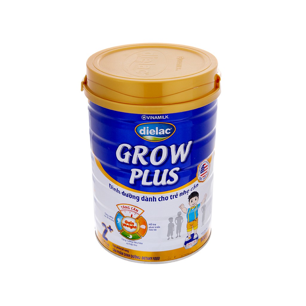 Sữa bột Dielac Grow Plus 2+ xanh lon 900g (2 - 10 tuổi)