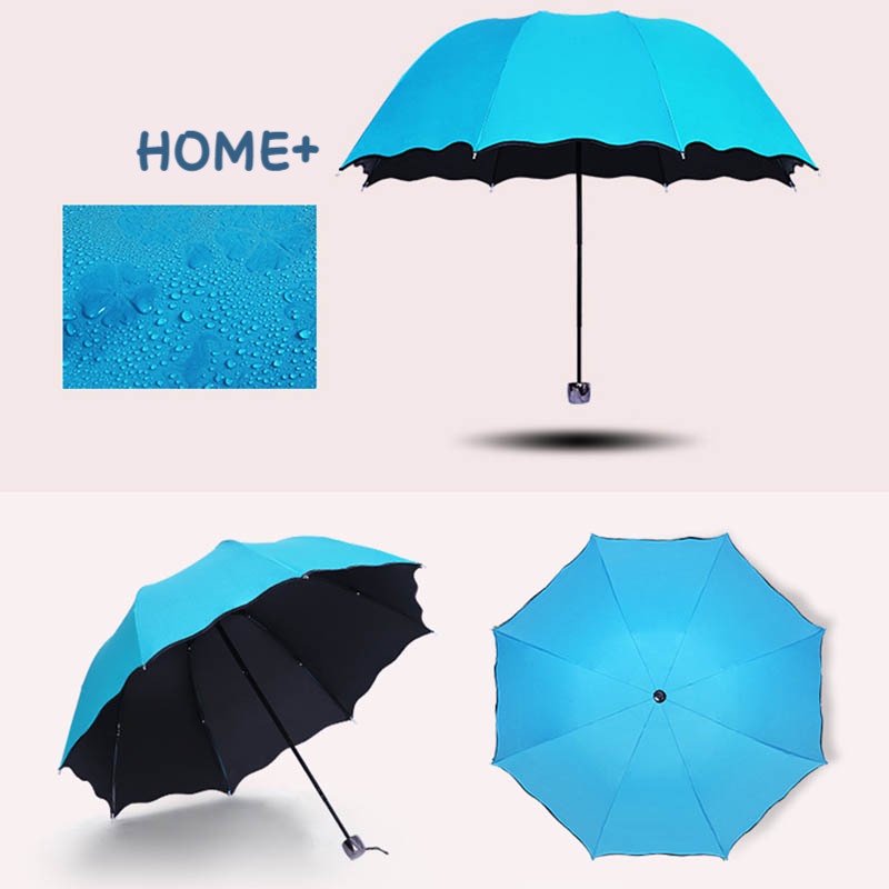 Ts tiktok Folding Umbrella Bloom Flower in Rain Water Windproof Sunshade for Outdoor Sports Anti-UV Parasol Tik Tok