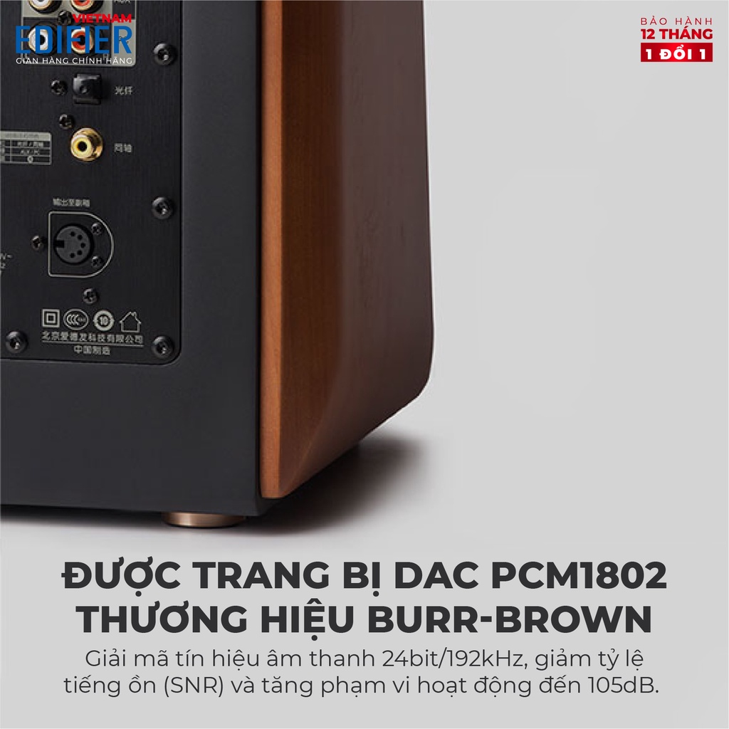 Bộ loa Bluetooth Bookshelf Hifi cao cấp EDIFIER S2000MKII - Công nghệ aptX - Kèm dây cáp 2RCA ra 4RCA dài 2M Chính hãng