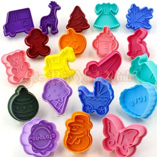 Khuôn nhấn cutter bánh quy cookie lò xo 3D - nhiều mẫu