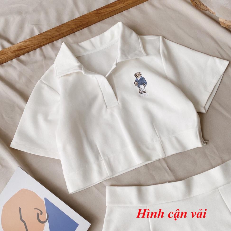 SET ÁO CTOTOP POLO THÊU GẤU KÈM QUẦN VÁY ( Hình thật ) [HÀNG CHẤT LƯỢNG] | WebRaoVat - webraovat.net.vn