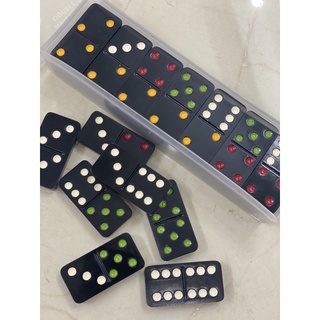 Bộ cờ domino nhựa trắng; đen