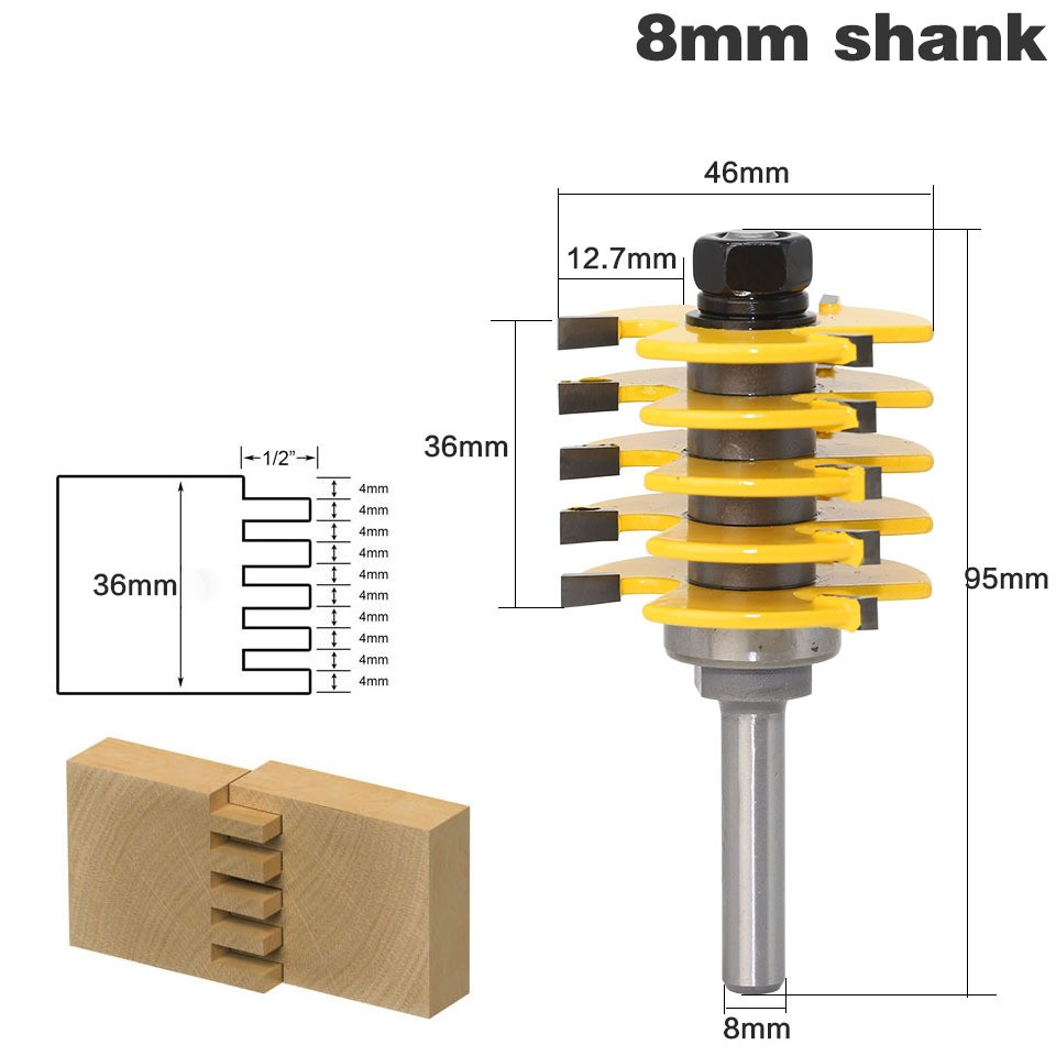 Mũi phay gỗ ghép ván răng lược chuyên dụng cốt 8mm ( Hàng xuất khẩu cao cấp )