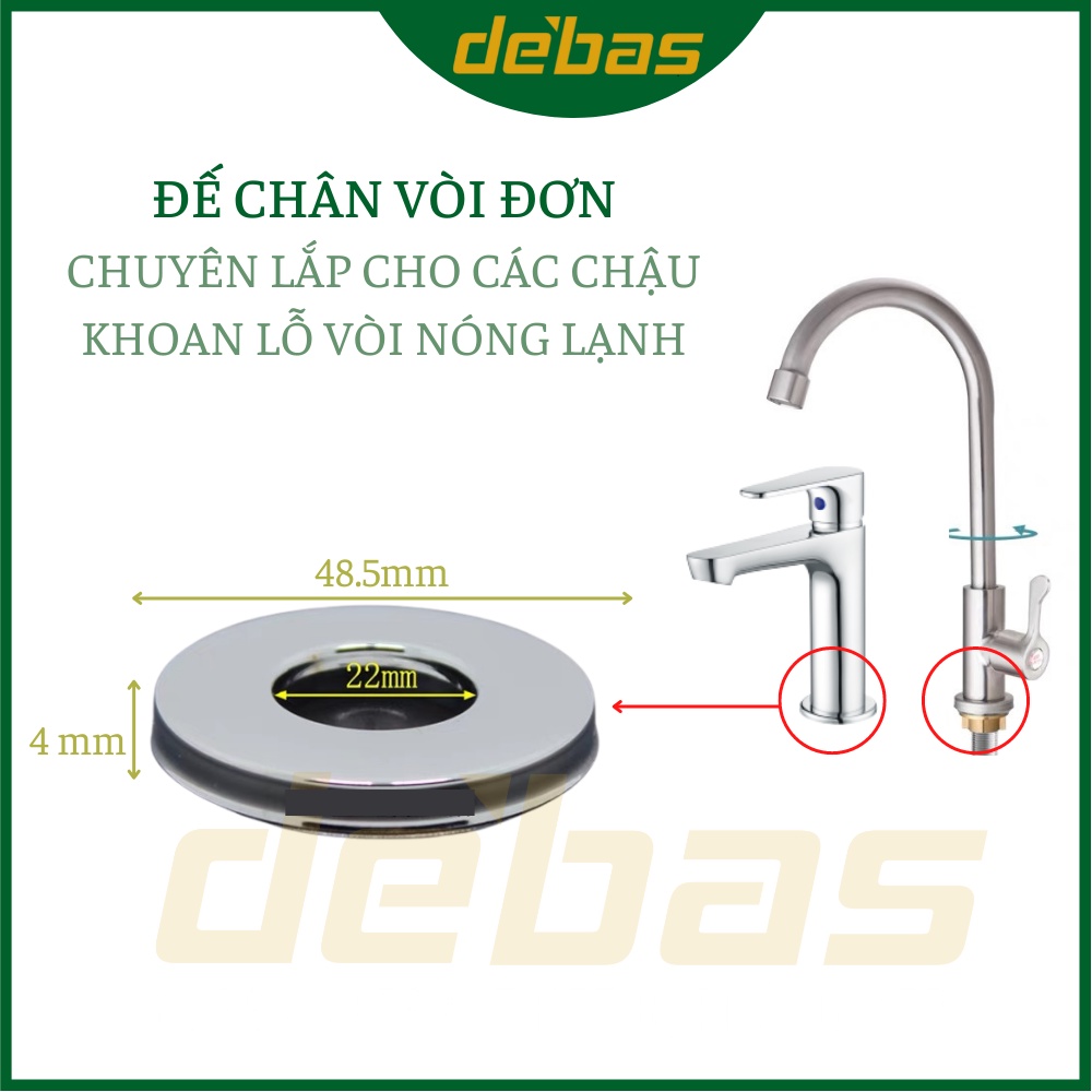 Đế chân vòi thay thế nước lạnh lavabo đồng nước một đường nước chuyên dụng Debas