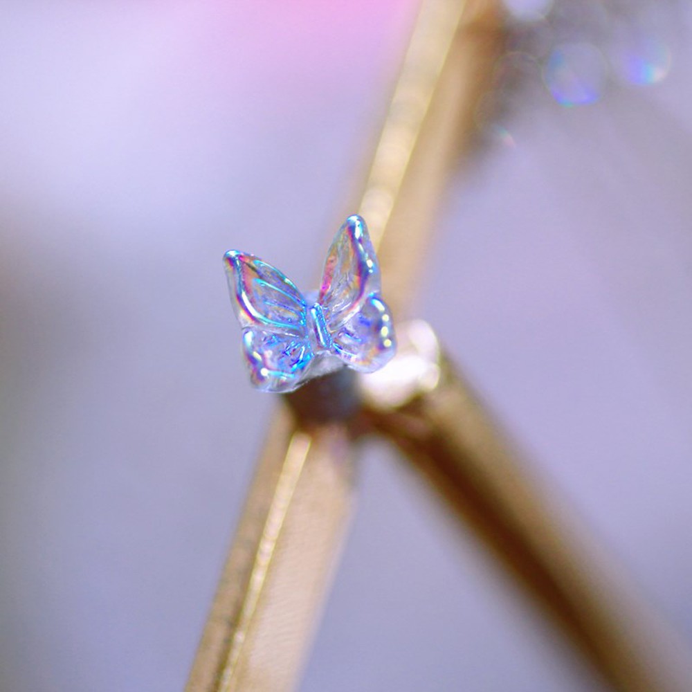 Bông Tai Thời Trang Hình Bướm Bằng Thép Titanium Nhiều Màu