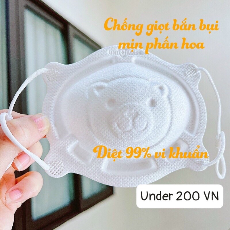 Khẩu Trang Gấu Em Bé Sơ Sinh 0-3 tuổi