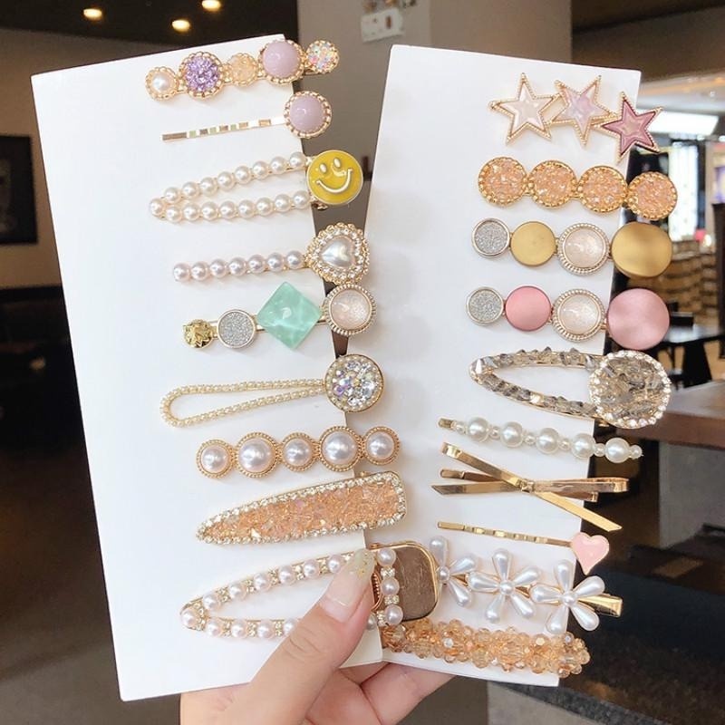 Kẹp Tóc Đính Đá Ngọc Trai Nhân Tạo Thời Trang Hàn Quốc