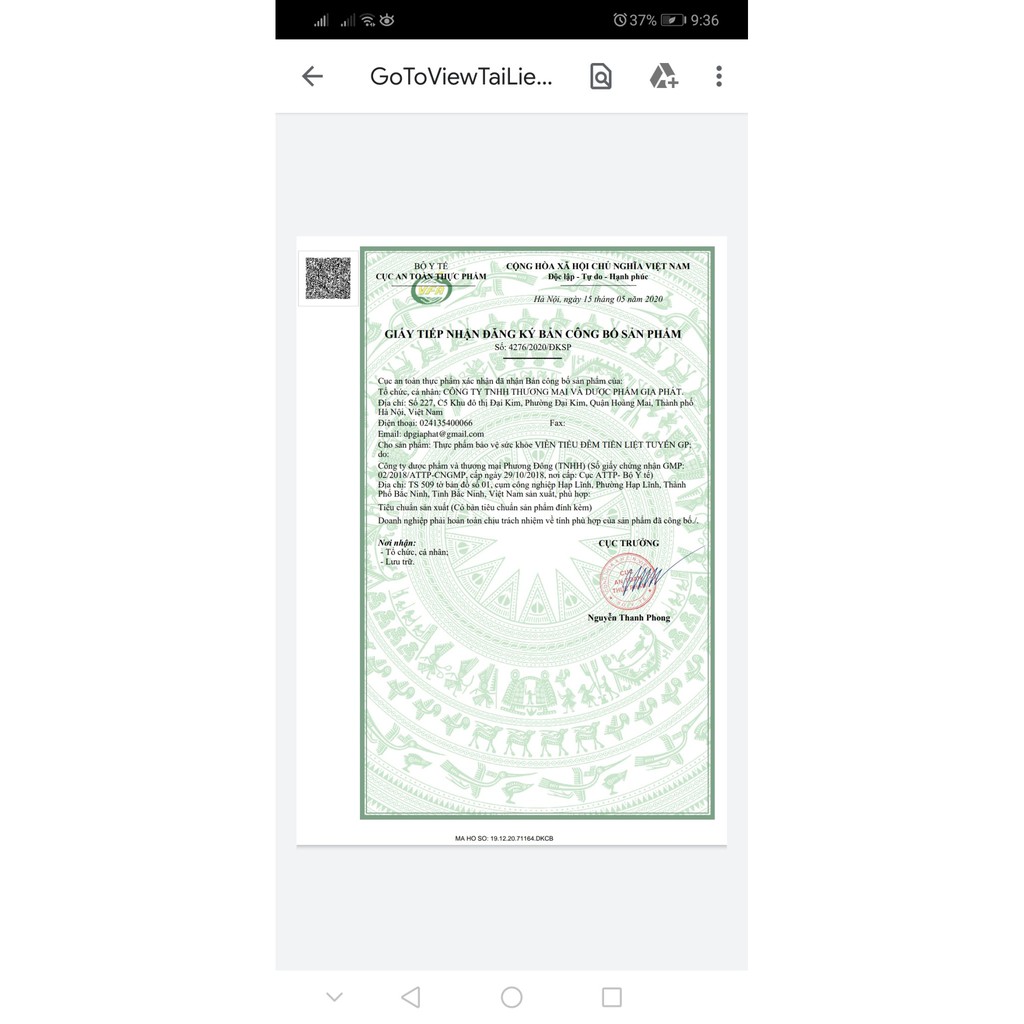 Viên tiểu đêm, u xơ Tiền liệt tuyến GP