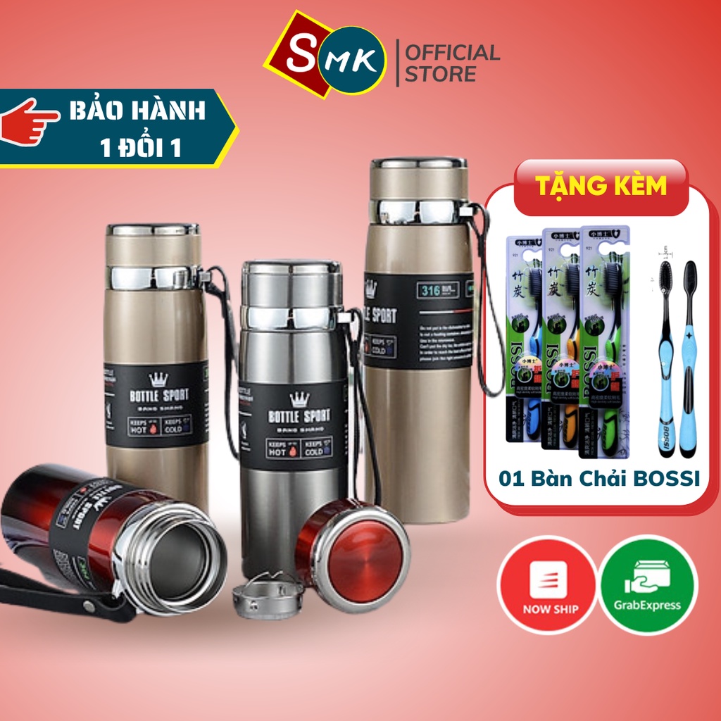 Bình Nước Giữ Nhiệt BOTTLE SPORT 1000ml 2 Lớp Inox 304 Cao Cấp Giữ Nhiệt Tốt, Chống Rỉ, An Toàn Cho Sức Khoẻ - SMK