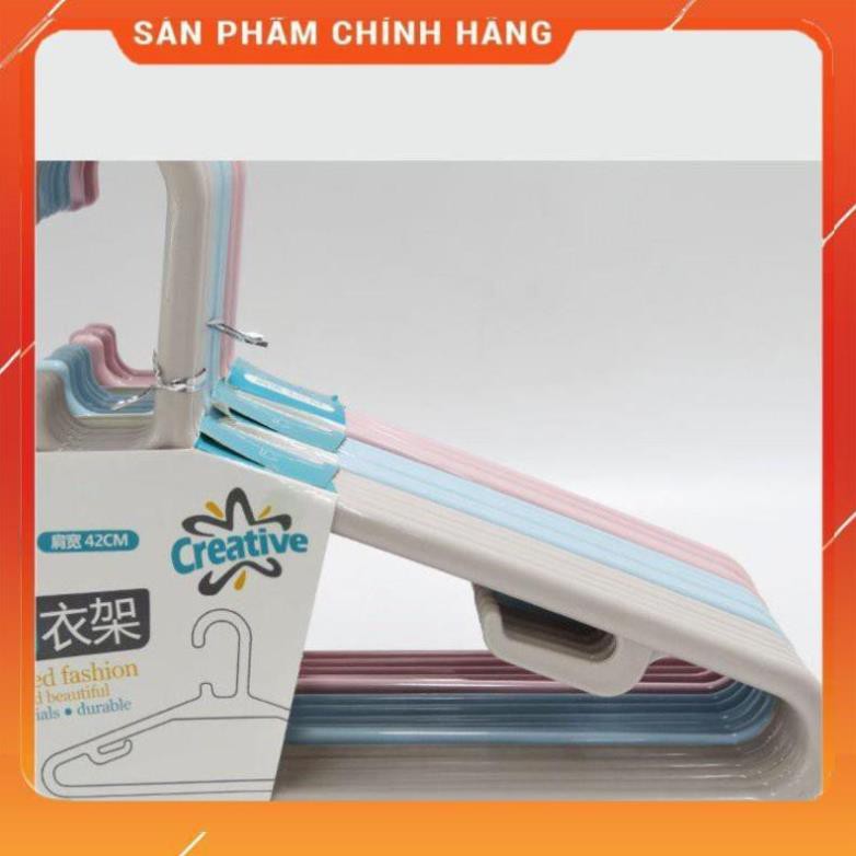 CHÍNH HÃNG -  Set 5 cái móc treo quần áo nhựa 0249,móc phơi quần áo nhựa cao cấp