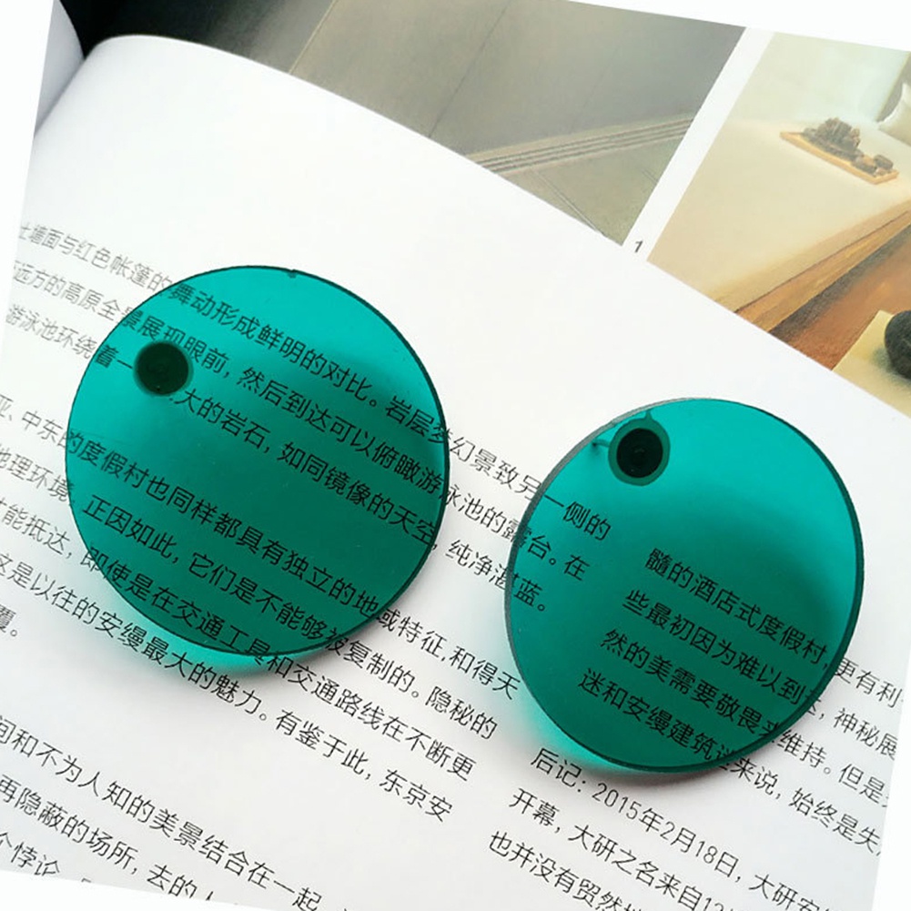 Bông tai nhựa trong suốt hình tròn nhiều màu sắc thời trang cho nữ