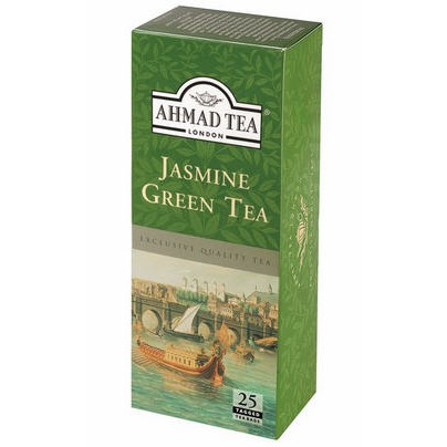 Trà xanh hoa Nhài Ahmad 50g (túi lọc không có bao thiếc - 25 túi/hộp) - Jasmine Green Tea