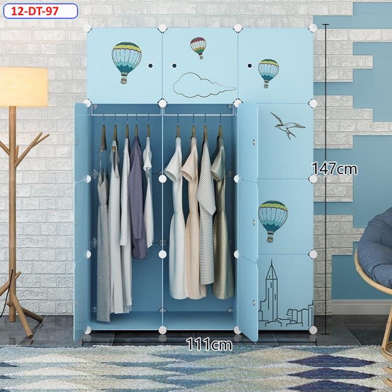 Tủ nhựa ghép để quần áo 12 ô sâu 47cm
