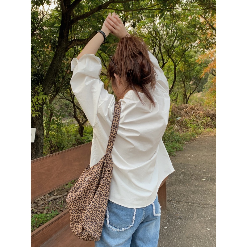 Áo Kiểu Tay Dài Dáng Rộng Phối Dây Rút Phong Cách Thời Trang Hàn Quốc Cho Nữ