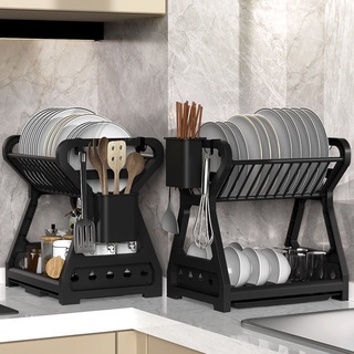 Kệ nhà bếp mới thoát nước giá bát đĩa bộ đồ ăn đũa tủ đựng gia đình đa chức năng mặt bàn lưu trữ miễn phí đục lỗ