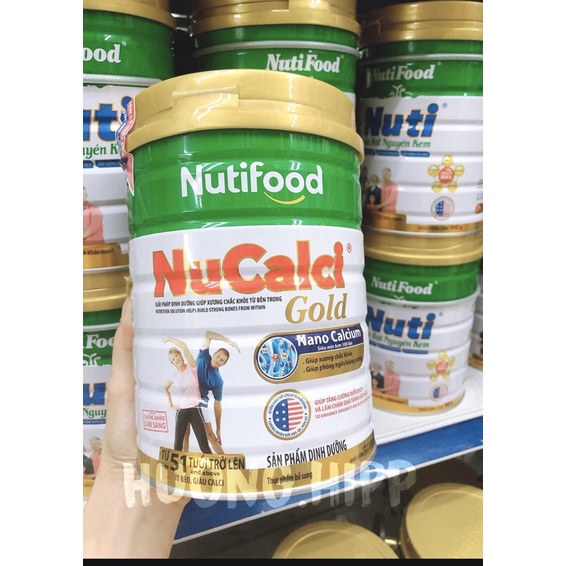 (DATE 2023) Sữa NuCalci Gold 800g dành cho nguời từ 51 tuổi trở lên, ít béo giàu calci giúp cương chắc khoẻ.