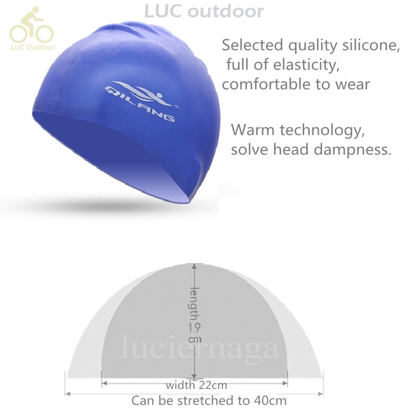Mũ Bơi Silicone Cỡ Lớn Chống Thấm Nước Dành Cho Nam Và Nữ