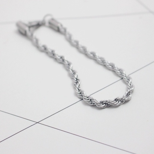 Vòng Tay Dây Thừng Unisex Dành Cho Nam Nữ Thời Trang Merin Accessories Màu Vàng Bạc Chất Liệu Inox - Vòng Smooth