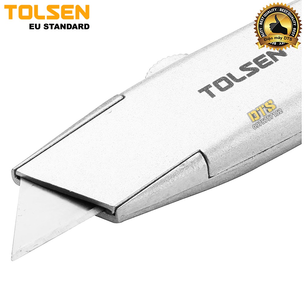 Dao trổ - rọc giấy thân nhôm TOLSEN, lưỡi liền cán chắn chắn, lưỡi dao SK5 - Tiêu chuẩn xuất khẩu Châu Âu
