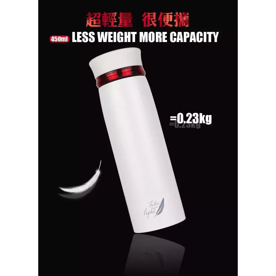 Bình giữ nhiệt Lock&Lock Feather Light 450ml- Màu Trắng / Đỏ [LHC4131WR] | BigBuy360 - bigbuy360.vn