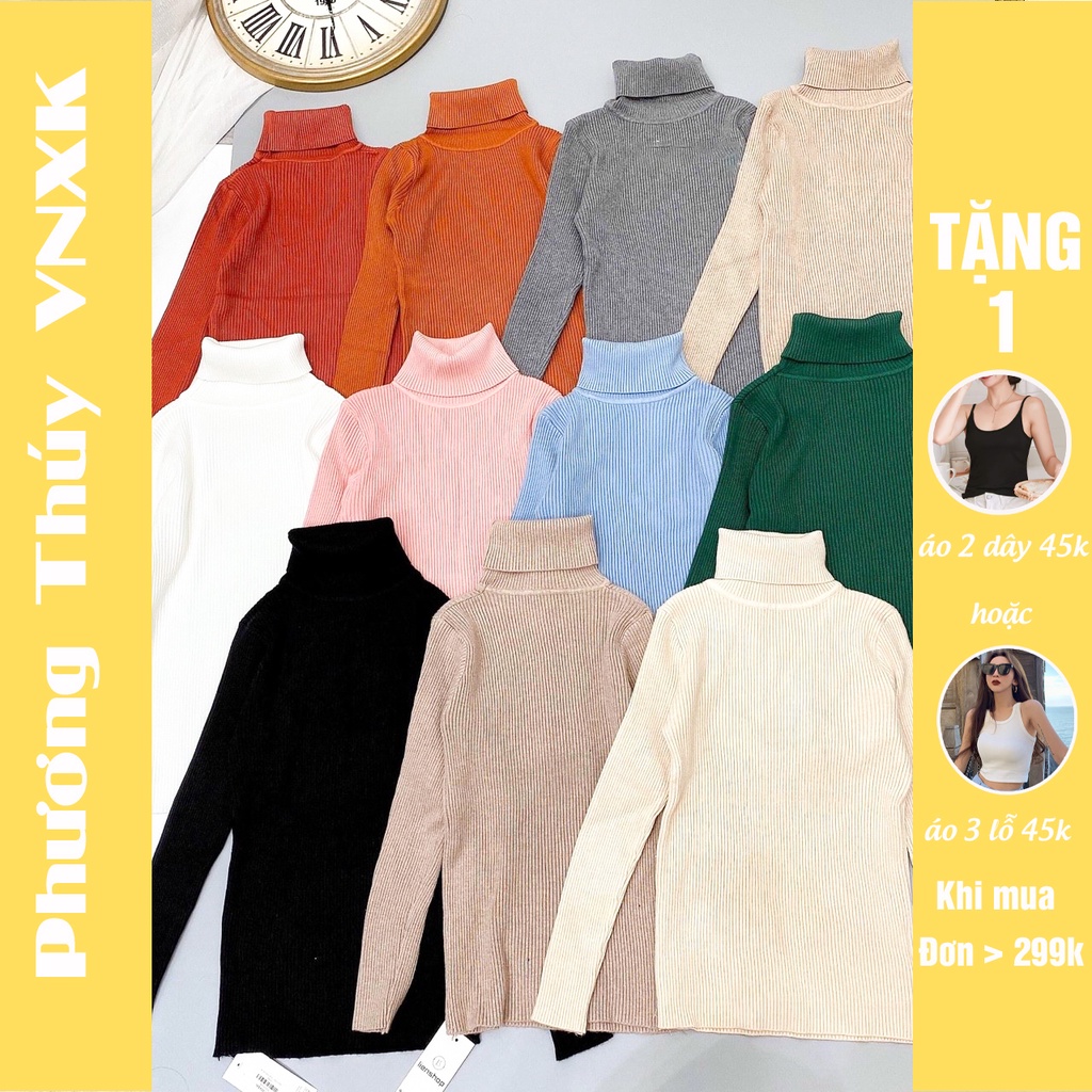 Áo len PHƯƠNG THÚY VNXK cao cấp - áo len cổ lọ kiểu dáng basic phong cách hiện đại hàng Quảng Châu | BigBuy360 - bigbuy360.vn
