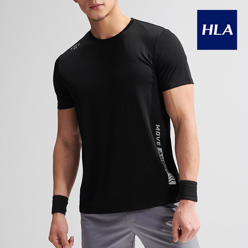 Áo Thun Nam Ngắn Tay HLA Moisture Absorption Leisure Sports Series T-shirt