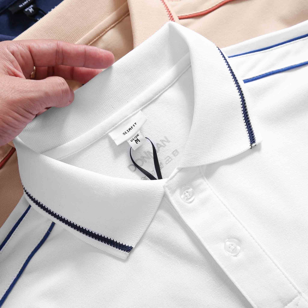 Áo thun polo nam DONMAN chất liệu Premium Pique CVC Mình vải mềm mại,mịn màng giữ form dáng của áo polo được lâu AT15