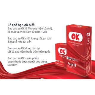 Bao Cao Su OK Original Chính Hãng ( Hộp 12 Cái)