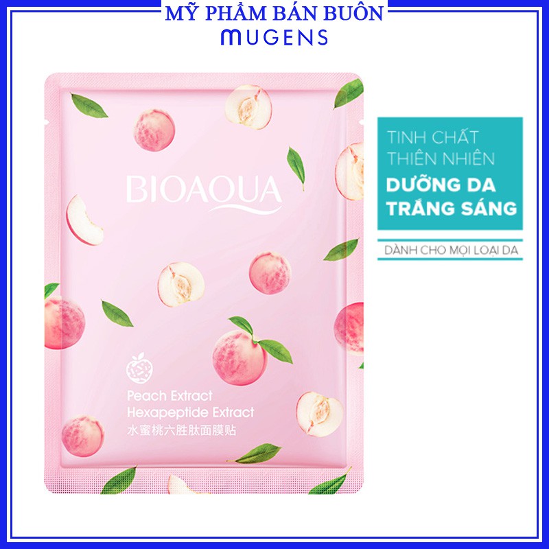 Mặt nạ Bioaqua Trái Đào Dưỡng Da Mụn Cấp Ẩm Thải Độc Trắng Da Chính Hãng CT64