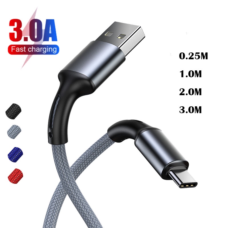 Dây Cáp Sạc Nhanh 0.25m 1m 2m 3m Usb Type C Cho Android Micro Usb 3a
