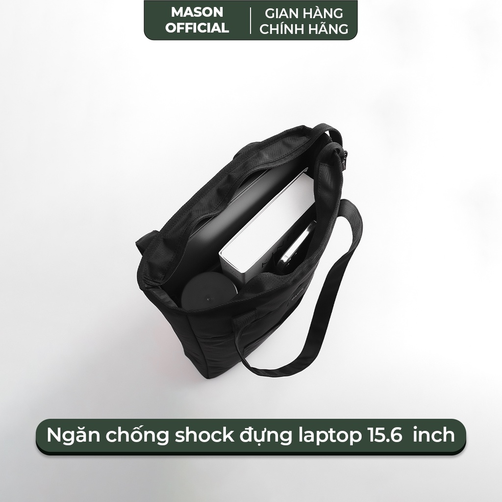 Túi đeo chéo tote Basic Bag nam nữ unisex size laptop 15,6 inch vải Polyester Canvas chống nước thương hiệu MASON - M23