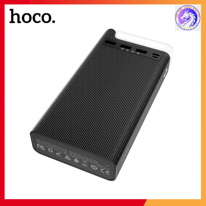 Pin Dự Phòng hoco j62 30000mAh ba đầu ra USB 2A với đèn LED và đèn bàn