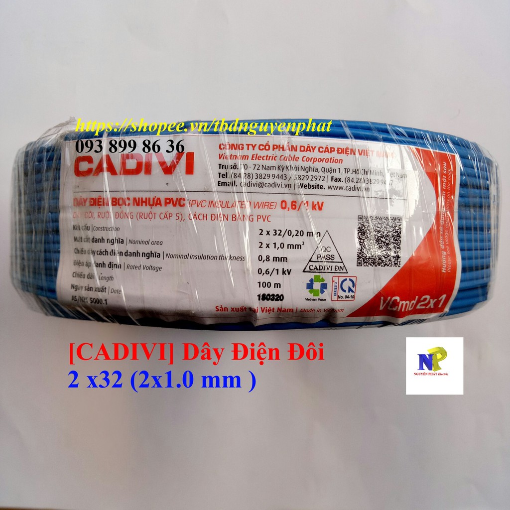 Dây Điện Đôi Cadivi - Bán Lẻ 1 Mét