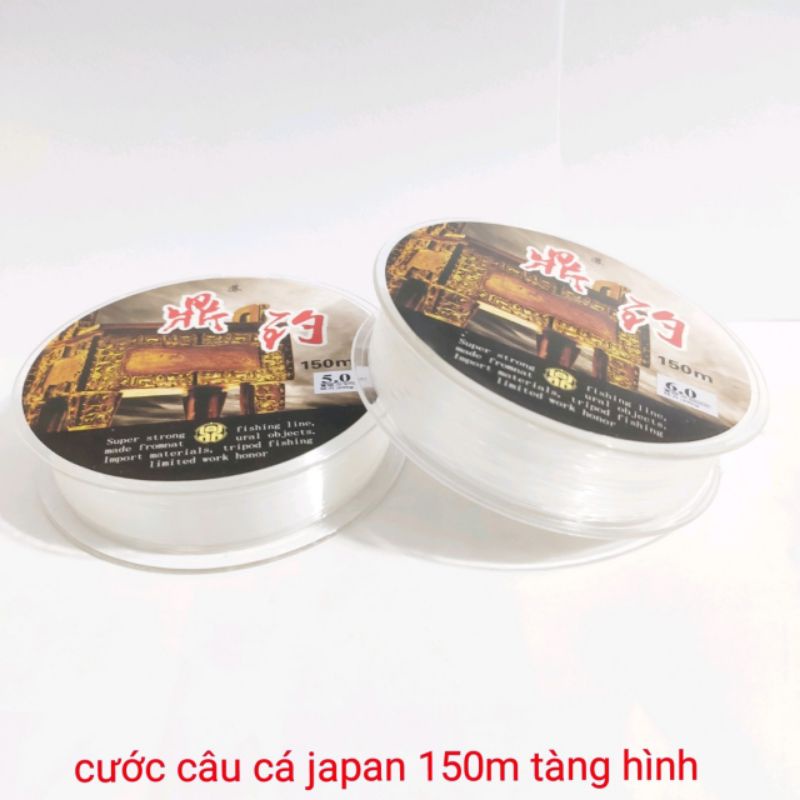 Cước câu cá 150m tàng hình sợi cước siêu bền, mịn dai, tải cá tốt