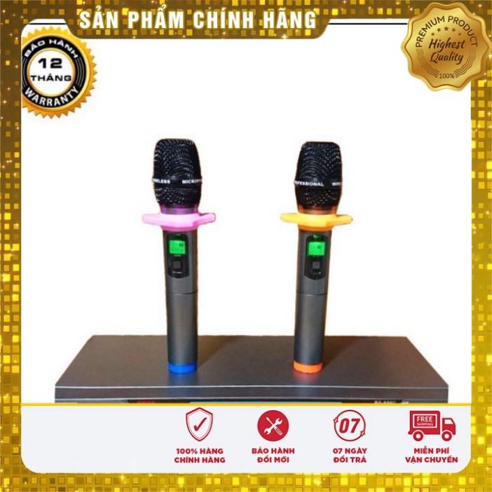 Micro    999ii. xịn nhất. bao test, bao ship.HÁT CỰC HAY .2 micro không dây, 1 đầu thu, 1 nguồn adapter,..